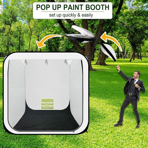 CooTentler Pop Up Paint Booth 6x6x6ft Portable Spray Tent with Black Floor, Mesh Door and Mesh Window for Furniture, Auto Parts & Other Items Painting Works in Saudi Arabia