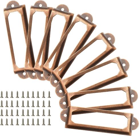 Piutouyar 10 PCS برونزي حامل برونزية عتيقة درج سحب 2-3/4 بوصة × 1-1/5 بوصة ، إطارات ملصقات مكتب/حامل تسمية السحب لأثاث درج خزانة الخزانة الأثاث in Kuwait