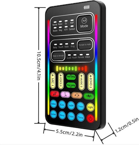 Real-Time Voice Changer with Sound Card – 8 Voice Effects, Full Accessories Included (Mini Mic, Monitor Earphone, 2 Adapters), Plug & Play, Compatible with PC, PS5, Xbox, Switch, Android & iOS in Saudi Arabia