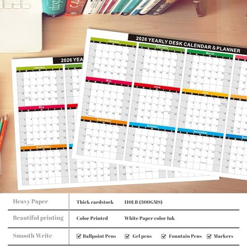 2025-2026 Calendar - 11 x 17 Inches，Full desk and wall calendar 12 moth, 2 Sided Vertical and Horizontal Reversible,July 2025 to June 2026 (2 Cardstock) in Saudi Arabia