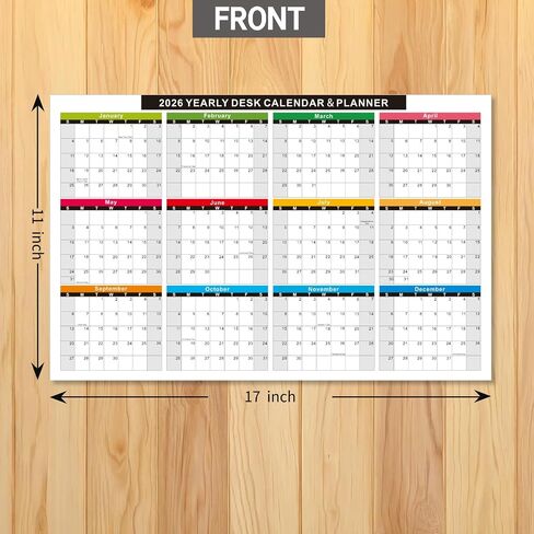 2025-2026 Calendar - 11 x 17 Inches，Full desk and wall calendar 12 moth, 2 Sided Vertical and Horizontal Reversible,July 2025 to June 2026 (2 Cardstock) in Saudi Arabia