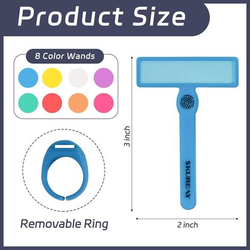 2 شرائط القراءة الموجهة حزمة ، أدوات عسر القراءة للأطفال ، تراكبات نصية ملونة للقراء الأوائل ، تمييز تتبع إصبع ADHD (12 جهازًا - 8 صولج و 4 حلقات قابلة للإزالة) in Kuwait