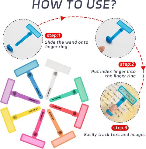 2 شرائط القراءة الموجهة حزمة ، أدوات عسر القراءة للأطفال ، تراكبات نصية ملونة للقراء الأوائل ، تمييز تتبع إصبع ADHD (12 جهازًا - 8 صولج و 4 حلقات قابلة للإزالة) in Kuwait