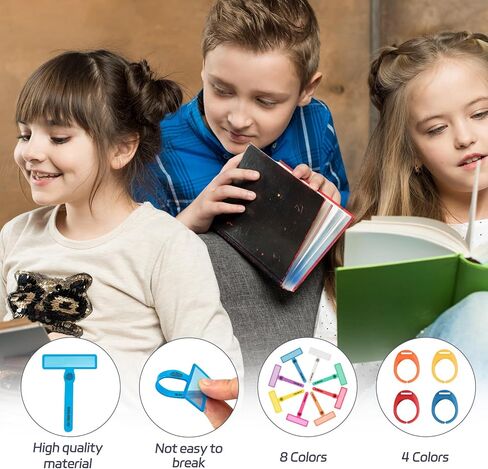 2 شرائط القراءة الموجهة حزمة ، أدوات عسر القراءة للأطفال ، تراكبات نصية ملونة للقراء الأوائل ، تمييز تتبع إصبع ADHD (12 جهازًا - 8 صولج و 4 حلقات قابلة للإزالة) in Kuwait