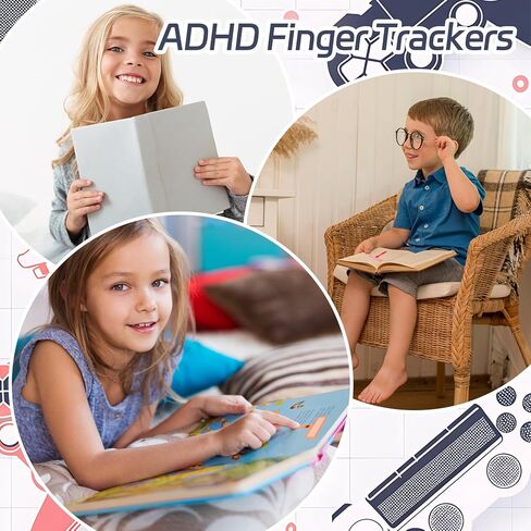 2 شرائط القراءة الموجهة حزمة ، أدوات عسر القراءة للأطفال ، تراكبات نصية ملونة للقراء الأوائل ، تمييز تتبع إصبع ADHD (12 جهازًا - 8 صولج و 4 حلقات قابلة للإزالة) in Kuwait