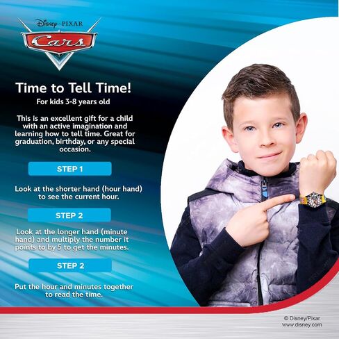 Disney Cars Kids' Plastic Time Teacher Analog Quartz Nylon Strap Watch in Saudi Arabia