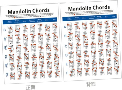 1Pc Mandolin Chord Chart Plate Paper Diagram Practice Guide for Beginners Lightweight Mandolin Training Tool Chords Reference in Saudi Arabia