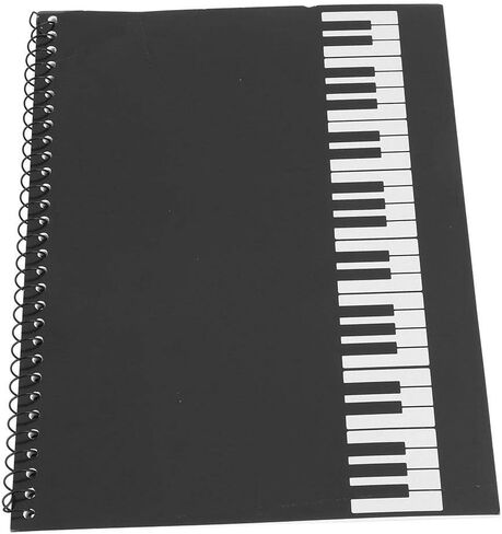 Dilwe Manuscript Paper Notebook, 50 Pages Musical Notation Staff Notebook Music Manuscript Writing Paper (Black Piano) Auxiliary, correction in Saudi Arabia
