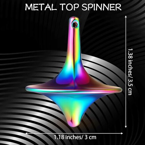 Lenwen 6 Pieces Metal Accurate Top Long Time Little Toy Balance Metal Zinc Alloy Tops for Teens Adults Kill Time Stress Anxiety Gift, 1.38 x 1.18'' (Stylish Color) in Saudi Arabia