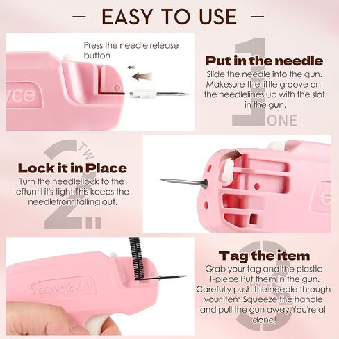 Fine Stitch Gun for Clothes,Stitch Gun Quick Clothing Fixer, Tagging Gun for Clothing,Sewing Kit-Includes 6 Needle,1500 Black Fasteners&1500 White Fasteners(0.18inch) Purple in Saudi Arabia