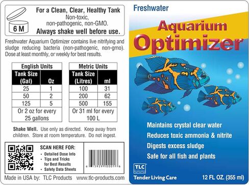 Freshwater Aquarium Optimizer, Crystal Clear Water Treatment, Reduces Ammonia, 32 Fl Oz in Kuwait