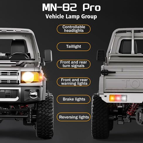 1/12 Scale RC Crawler, MN-82S LC79 RTR RC Truck 4x4 Off Road Vehicles 2.4GHz RC Rock Crawler Car with LED Lights, 7.4V 1200mAh Battery for Adults Hobby Toys (Black) in Saudi Arabia