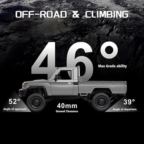 1/12 Scale RC Crawler, MN-82S LC79 RTR RC Truck 4x4 Off Road Vehicles 2.4GHz RC Rock Crawler Car with LED Lights, 7.4V 1200mAh Battery for Adults Hobby Toys (Black) in Saudi Arabia