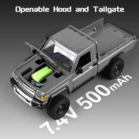 1/12 Scale RC Crawler, MN-82S LC79 RTR RC Truck 4x4 Off Road Vehicles 2.4GHz RC Rock Crawler Car with LED Lights, 7.4V 1200mAh Battery for Adults Hobby Toys (Black) in Saudi Arabia