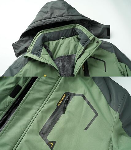 INVACHI Men's Waterproof Ski Snow Jacket Warm Winter Quilted Coat Parka Raincoats With Multi-Pockets in Kuwait