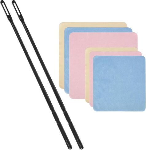 CONLI Flute Cleaning Kit 2 Flute Cleaning Rods with 6 Pack Flute Cleaning Cloth Musical Instruments Polishing and Cleaning Accessories - Pink, Yellow, Blue in Kuwait