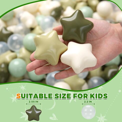 TRENDPLAY Star Ball Pit Balls 50 100 200 500 for Toddlers - Ball Pit Ball Shapes for Boys Girls Fun, Birthday Party, Christmas Decoration in Saudi Arabia