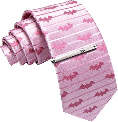Barry.Wang Silk Ties for Men Fun Necktie and Tie Clip Set for Wedding Party Business Formal Extra Long in Kuwait