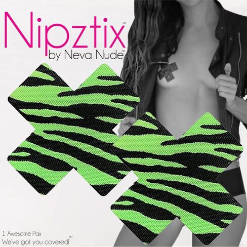 Neva Nude Apple Fruitella Neon Blacklight sexy Trexy 2.0 Nipztix Pasties أغطية حلمات للمهرجانات والحفلات والحفلات والملابس الداخلية والمزيد، لاصق من الدرجة الطبية، مقاوم للماء والعرق، صنع في الولايات المتحدة الأمريكية in Kuwait