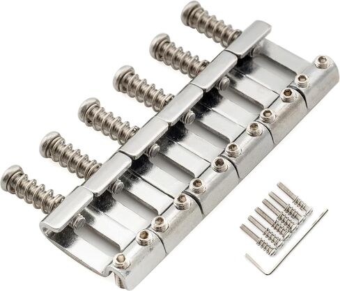 Musiclily Ultra 10.5mm Hardened Steel Saddles Vintage Bridge Saddles for Strat Style Electric Guitar, Chrome (Set of 6) in Saudi Arabia