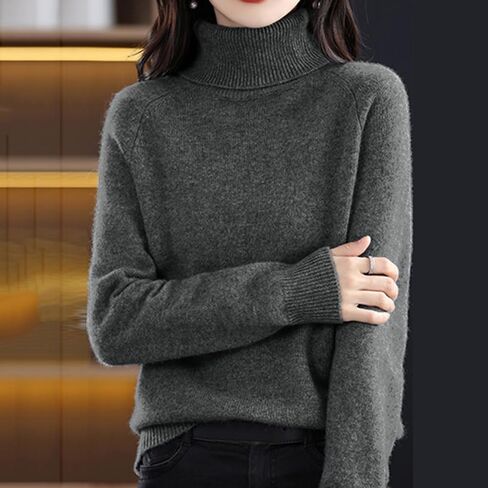 Cashmere Turtleneck Sweaters for Women 2025 - Oversized Fall Long Sleeve Soft Dressy Casual Pullover Tops in Saudi Arabia
