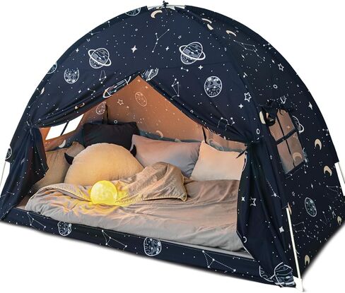 Bed Tent Twin, Space Play Canopy for Kids Boys, Tent for Toddler Bed, Galaxy Dome Tent Playhouse with Star Lights in Kuwait