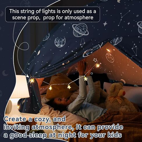 Bed Tent Twin, Space Play Canopy for Kids Boys, Tent for Toddler Bed, Galaxy Dome Tent Playhouse with Star Lights in Kuwait