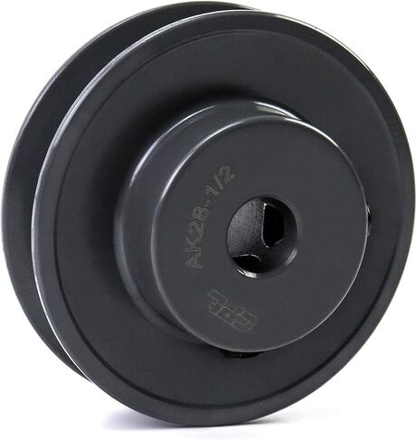 QWORK AK2812 بكرة حزام V ذات أخدود فردي، 2.85 بوصة OD 1/2 بوصة حزام على شكل V، قسم حزام، حديد الزهر، للحزام V in Saudi Arabia