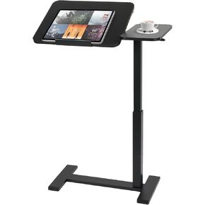 Height Adjustable Overbed Table，has Hidden Wheels and a Rotatable Tabletop，Can Be Used for Home Offices and Hospitals (nut-Brown) in Saudi Arabia