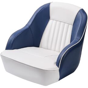 Captain Bucket Seat, Pontoon Boat Seats with Thickened Sponge Padding&Curved Armrest, High Back Boat Captain Chair Injection Molded Plastic Frame Boat Captains Chairs for Standard Mounting Bolt in Kuwait