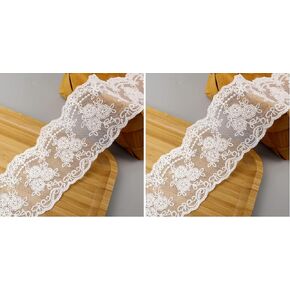 IDONGCAI Lace Trim Ribbon Guipure White Lace Floral Ribbon Eyelet Sewing Lace Trim White Embroidery Lace Ribbons for Crafts (3 inch Width) in Kuwait