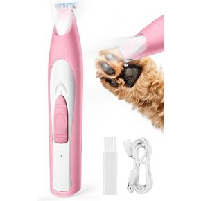 oneisall Dog Paw Trimmer with LED Light, Paw Trimmer for Dogs 20 mm Widen Blade, Pet Paw Trimmer 35 dB Low Noise, Cordless Dog Trimmer for Paws, Paw Hair Trimmer Pad Trimmer for Small Dogs Cats Pets in Kuwait