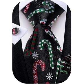 DiBanGu Christmas Ties for Men Festival Mens Holiday Tie and Pocket Square Set Santa Xmas Party Vacation Necktie in Kuwait