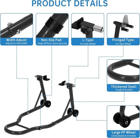 Motorcycle Stand Lift - 900lbs Front & Rear Combo Universal Motorcycle Stands | Compatible With Most Yamaha Honda Kawasaki Suzuki BMW Motorcycles in Saudi Arabia