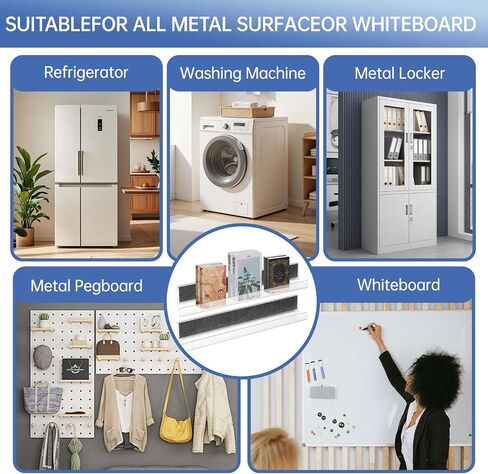 2Pcs Magnetic Book Shelf for Whiteboard Classroom,Reusable Acrylic Magnetic Book Holderand Magnetic Pen Holder,Floating Book Display Shelf for Teacher Kids Room Office Refrigerator,White,43cm/16.9inch in Saudi Arabia