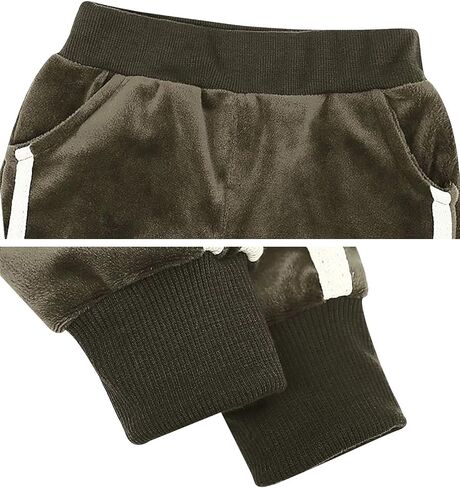 Toddler Boys Girls 2 Piece Velvet Sweatsuit Outfits Kids Long Sleeve Pullover Hoodie and Sweatpants Set in Kuwait