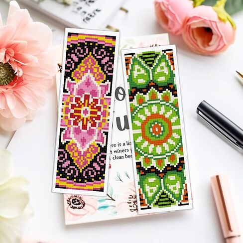 ACRNIGHEET 6PCS Cross Stitch Stitch KIT للمبتدئين بوهو المشهد الطبيعية المختومة مقاطع غرز المتقاطع للبالغين مجموعات مرجعية للبالغين مع تعليمات هدية تطريز يدوي هدية 11CT in Saudi Arabia