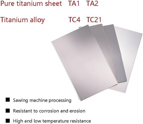 TC4 Ultra-Thin Titanium Alloy Sheet 1 Piece 0.3mm Thick x 200mm Wide x 200mm Long Aerospace Grade Corrosion Resistant Metal Sheet for Industrial, Scientific Research, and high-end Manufacturing. in Saudi Arabia
