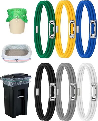 Garbage Can Rubber Bands Cord Lock Adjustable Design Trash Can Bands Fits 4-33 Gallon Trash Cans Multifunction Bands Litter Box Bands Beach Towel Bands for Outdoor Kitchen Tables Picnic Camping Party in Saudi Arabia