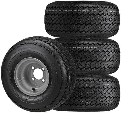 مجموعة CART RM من 4 إطارات عربة الجولف و RIMS ، Gloss Black ، Deli | يناسب 18 × 8.5 × 8 18-850-8 18 × 8.50-8 in Kuwait