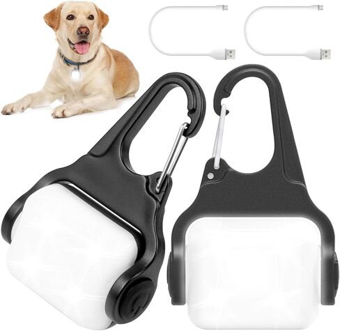 Dog Lights for Night Walking, Clip on USB Rechargeable Dog Collar Light, 3 Light Modes Dog Light, IP65 Waterproof Dog Night Light, LED Safety Light for Running, Camping, Climbing, Bike, 3 Pack in Saudi Arabia