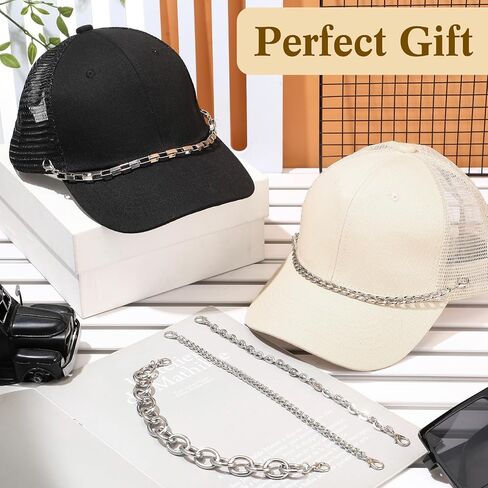 Tondiamo 5 PCS Trucket Hat Chains Bill Decoration for Women Man Metal Chains Bulk Trucket Hat Charms DIY Mesh Baseball Cap Cap Accessories styles styles (Gold ، Pearl) in Kuwait