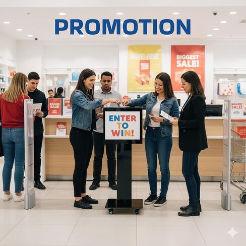 MOOFI Suggestion Box with Lock, Acrylic Ballot Box with Locking Casters, Floor Standing Donation Box for Charity, Voting, Church & Event Fundraising, 13.78"x13.78"x13.78", Black in Kuwait