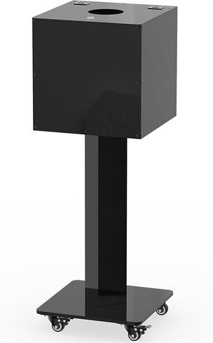MOOFI Suggestion Box with Lock, Acrylic Ballot Box with Locking Casters, Floor Standing Donation Box for Charity, Voting, Church & Event Fundraising, 13.78"x13.78"x13.78", Black in Kuwait