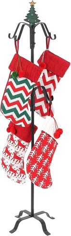 Freestanding Stocking Holder Heavy Duty Christmas Stocking Holder Stand, 53"H Christmas Stocking Hangers with Cast Iron Star Top, Metal Stocking Holders for Fireplace Holiday Decor in Saudi Arabia
