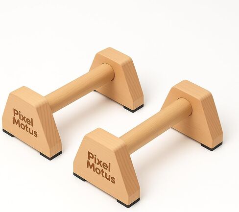 Wooden Parallettes Bars Calisthenics Push Up Bars for Handstand Dips & Balance Training Solid Wood Pushup Handles Non Slip Feet Set of 2 in Saudi Arabia