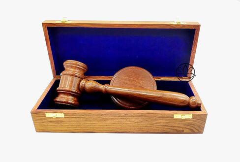 Premium Sturdy Handcrafted Masonic Presentation Gavel Boxed Set Blue Polished Wooden Gavel and Sound Block Box Set by Lotus International in Saudi Arabia
