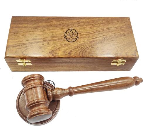 Premium Sturdy Handcrafted Masonic Presentation Gavel Boxed Set Blue Polished Wooden Gavel and Sound Block Box Set by Lotus International in Saudi Arabia