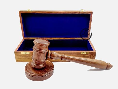 Premium Sturdy Handcrafted Masonic Presentation Gavel Boxed Set Blue Polished Wooden Gavel and Sound Block Box Set by Lotus International in Saudi Arabia