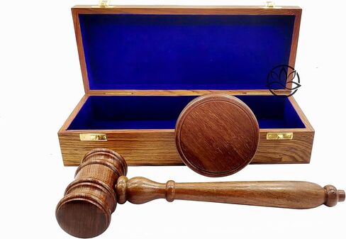 Premium Sturdy Handcrafted Masonic Presentation Gavel Boxed Set Blue Polished Wooden Gavel and Sound Block Box Set by Lotus International in Saudi Arabia